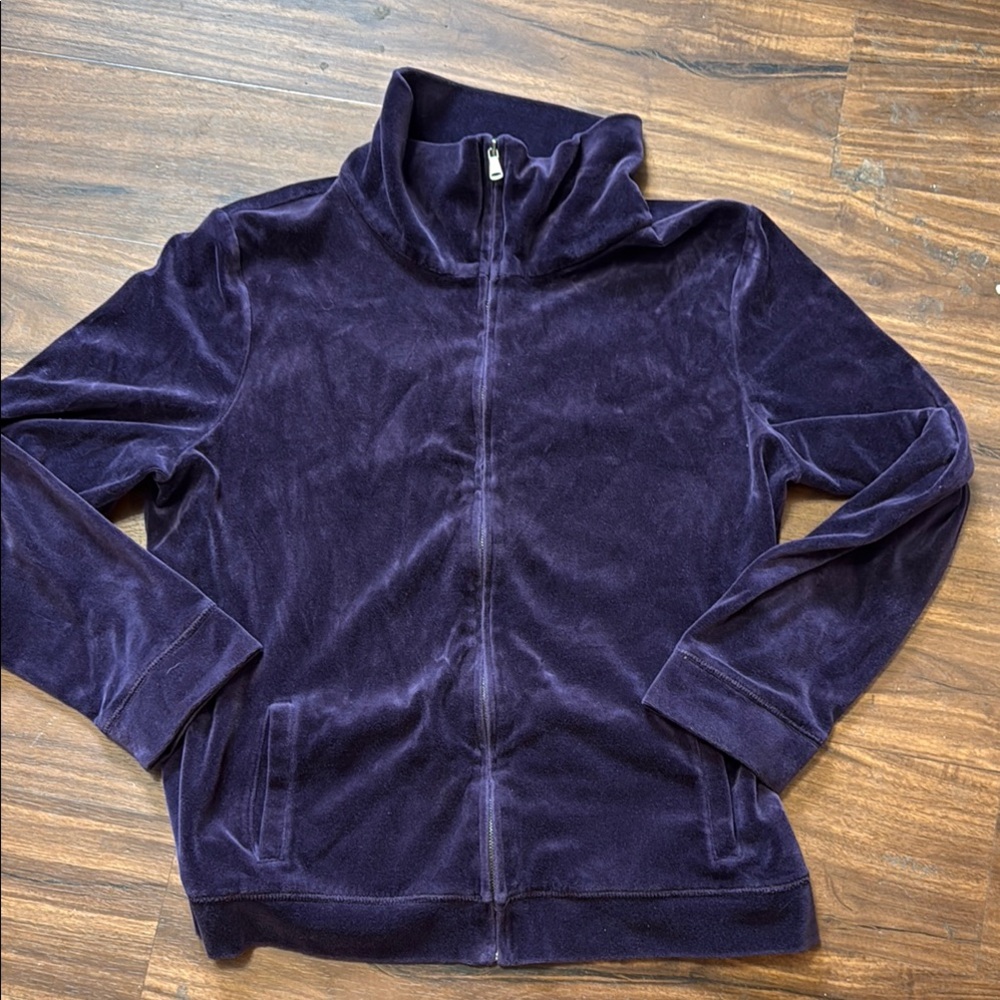 Talbots Rich Purple velour Jacket XL